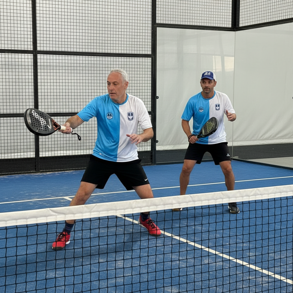 Jugadores de pádel en acción