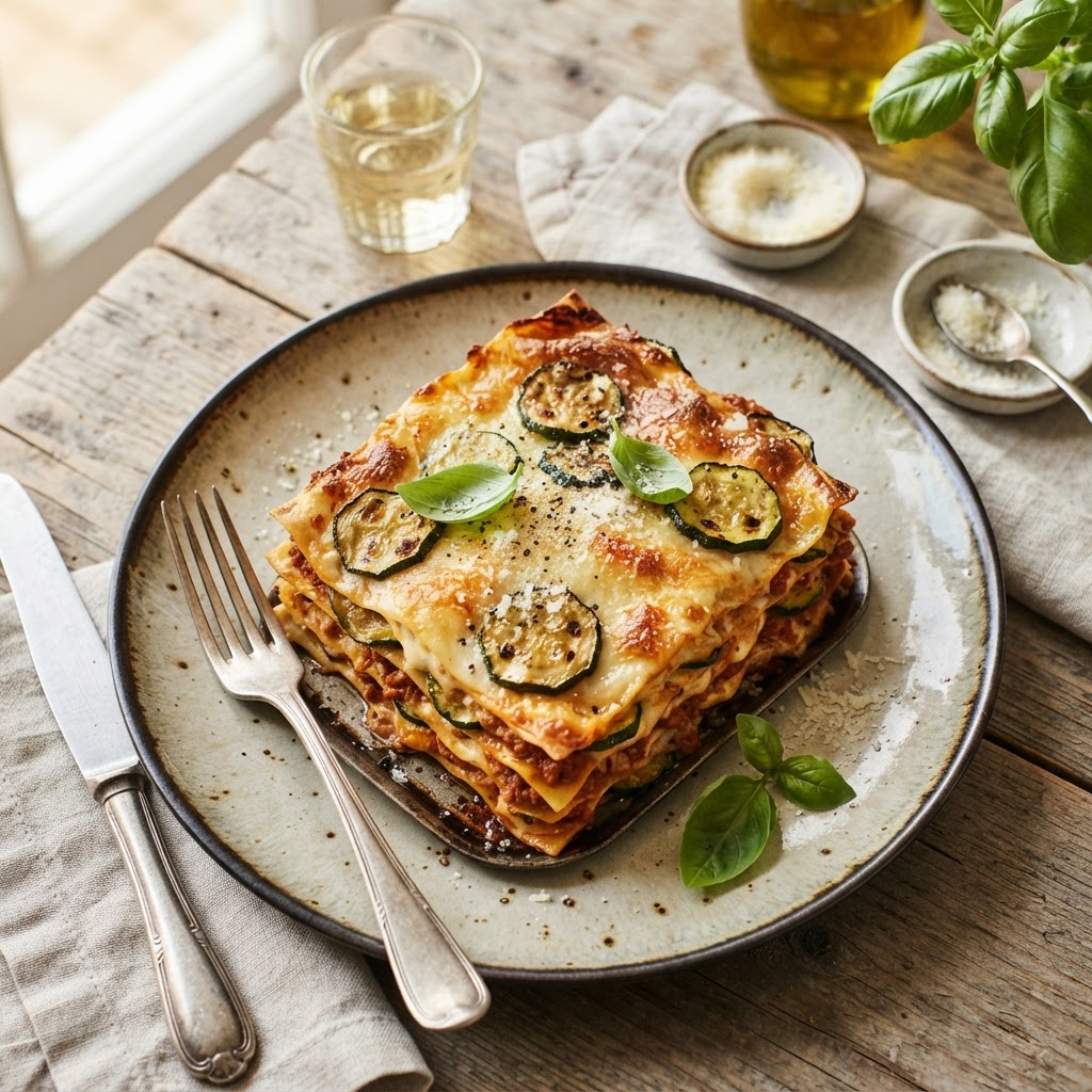Delicate Zucchini and Béchamel Lasagna