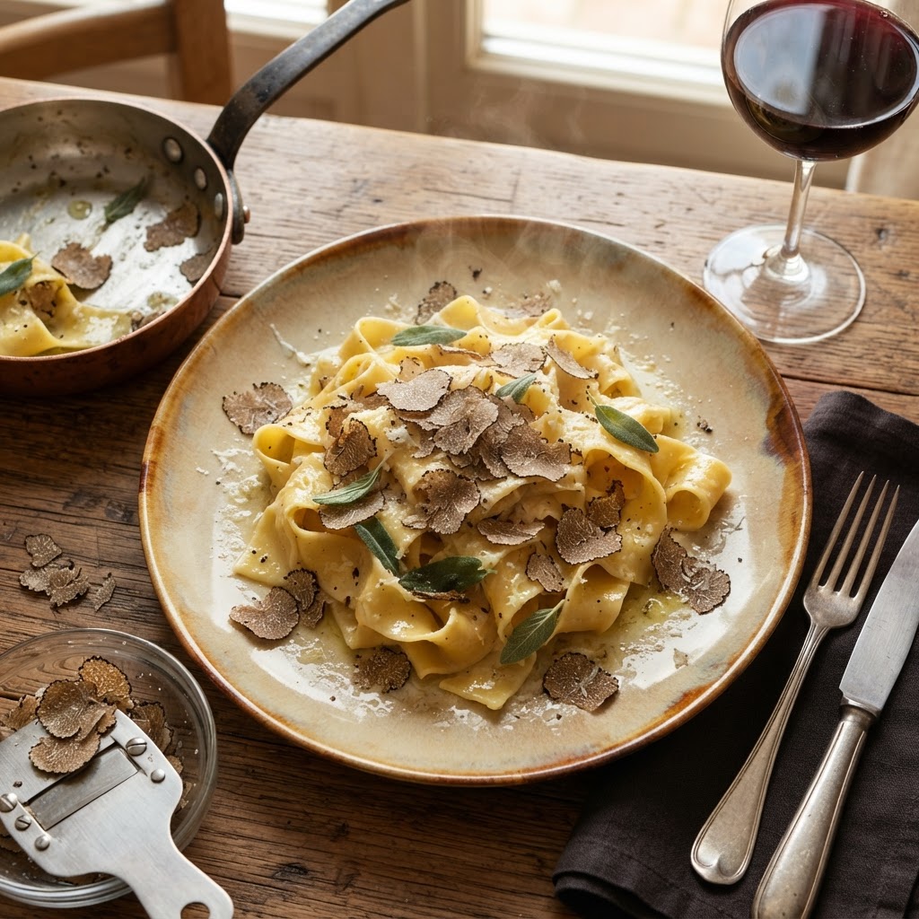 Pappardelle with Forest Mushrooms and Truffle
