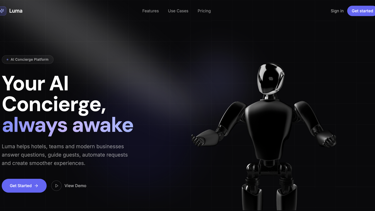 Luma AI Concierge template preview