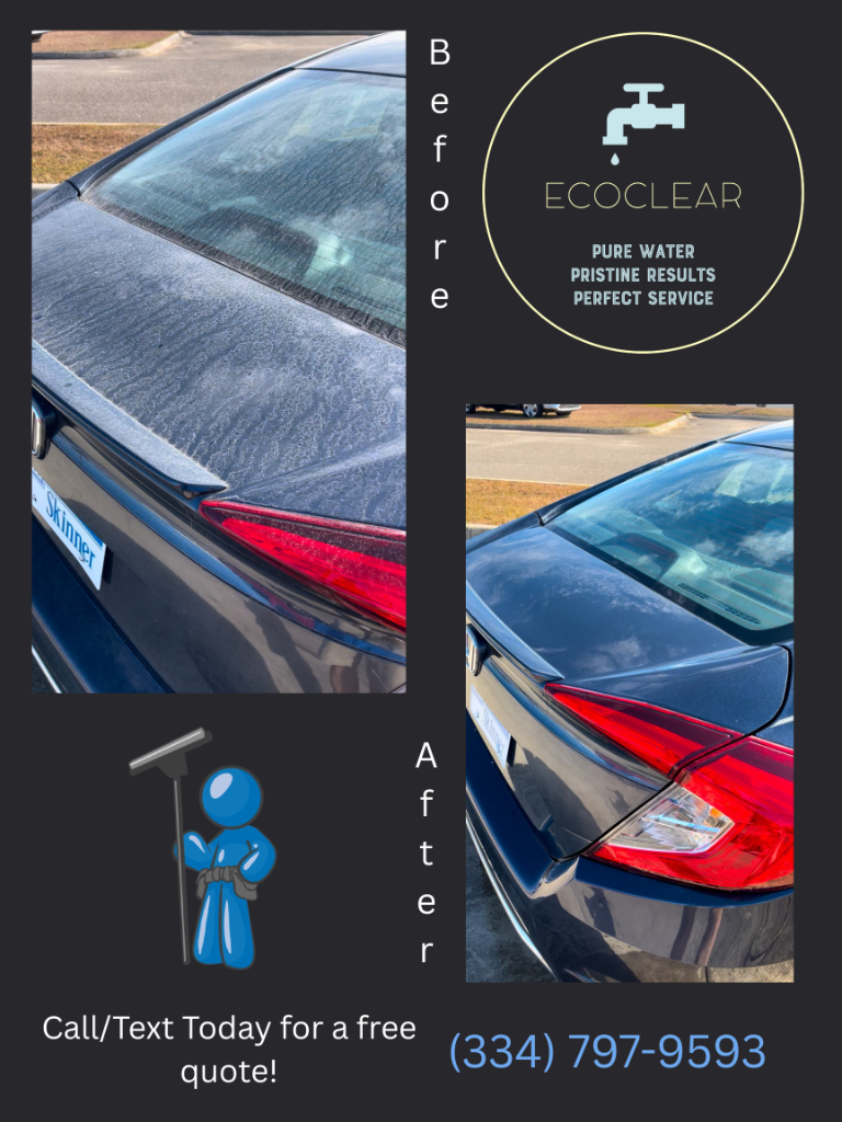 Before and after Dealership Services at a commercial property in Dothan, AL by EcoClear Dothan