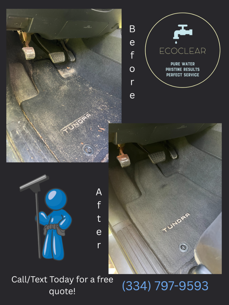 Before and after Dealership Services at a commercial property in Dothan, AL by EcoClear Dothan