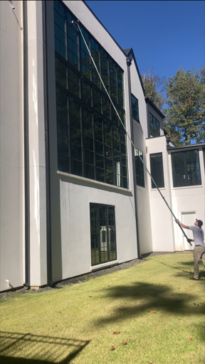 Before and after Window Cleaning at a residential property in Dothan, AL by EcoClear Dothan