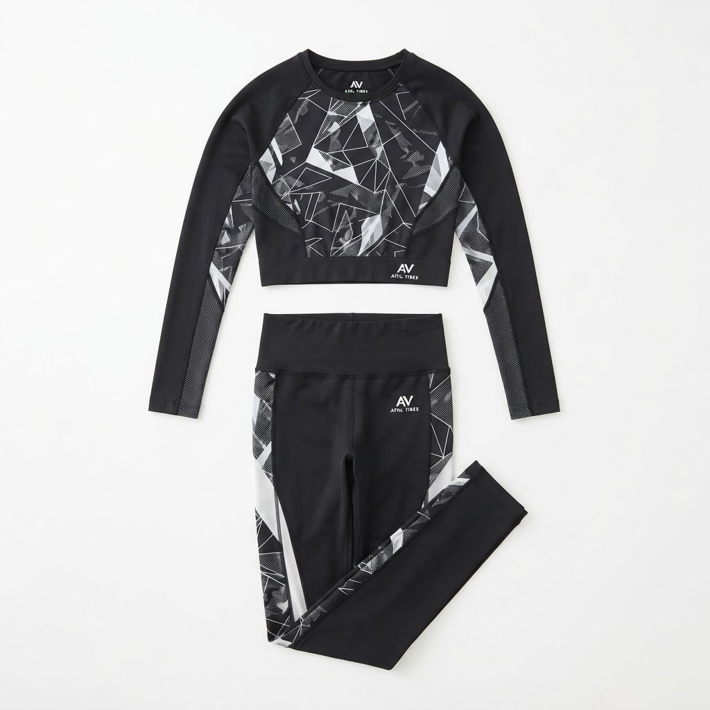 Teen Girl Leggings Two Piece Outfit - Black