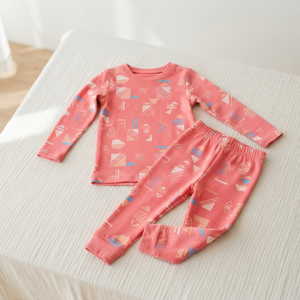 Kids Two-Piece Leggings Set - Coral Pink