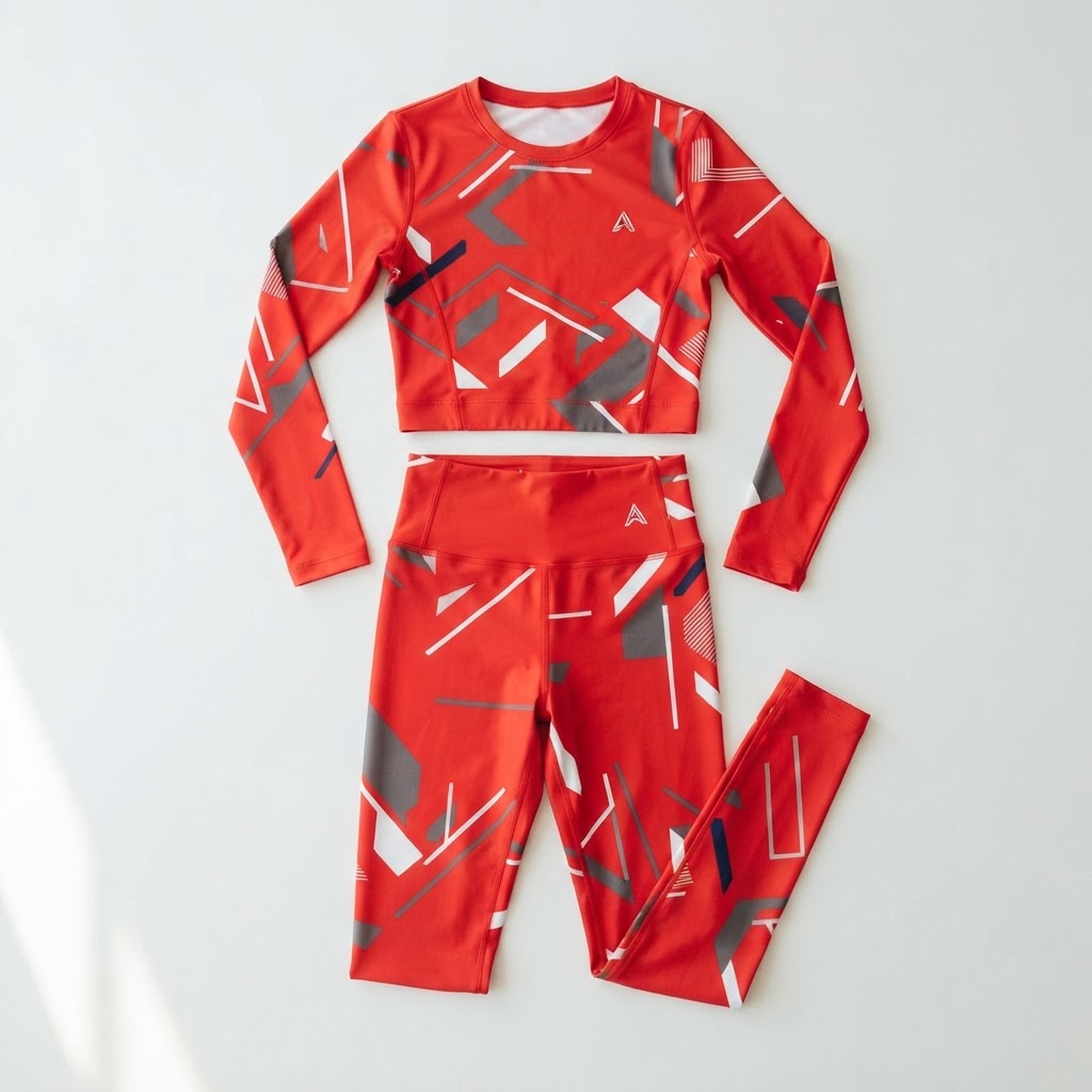 Teen Girl Leggings Two Piece Outfit - Red