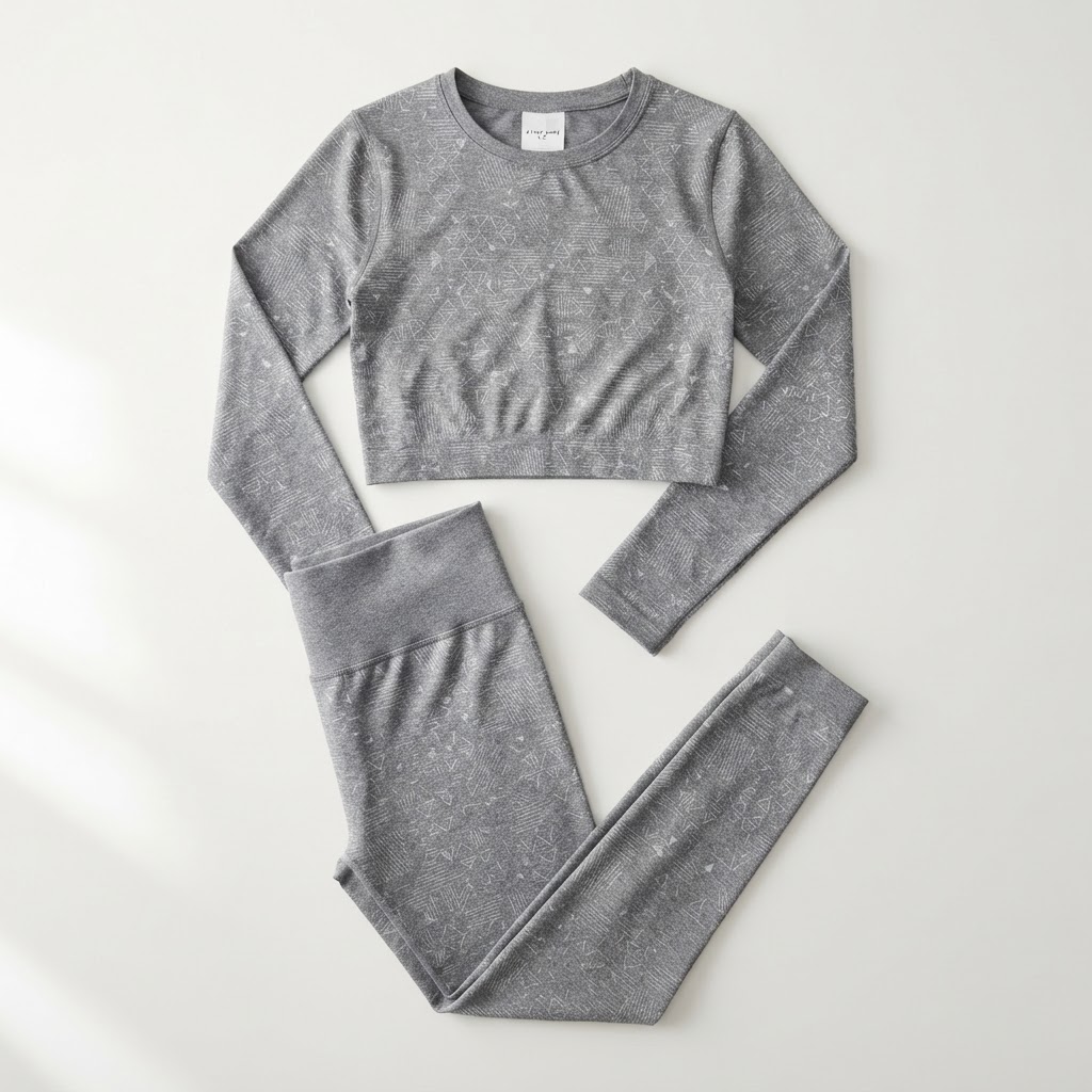 Teen Girl Leggings Two Piece Outfit - Gray