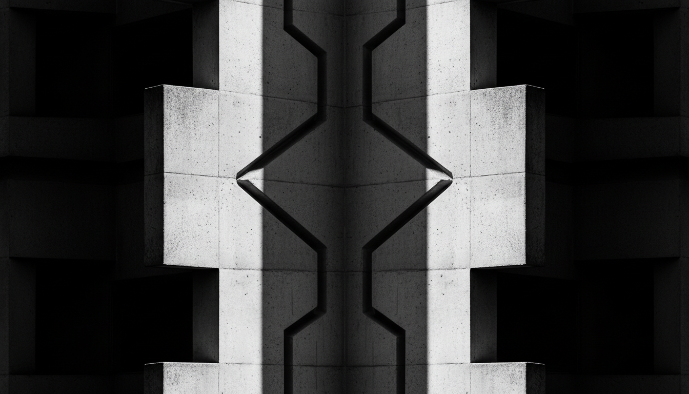 Abstract architectural detail in dramatic black and white