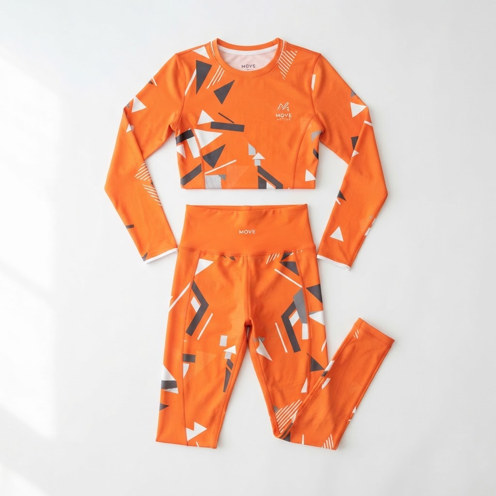 Teen Girl Leggings Two Piece Outfit - Orange