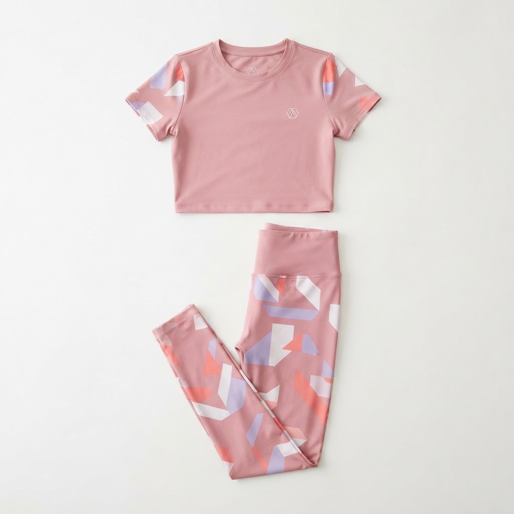 Teen Girl Leggings Two Piece Outfit - Pink
