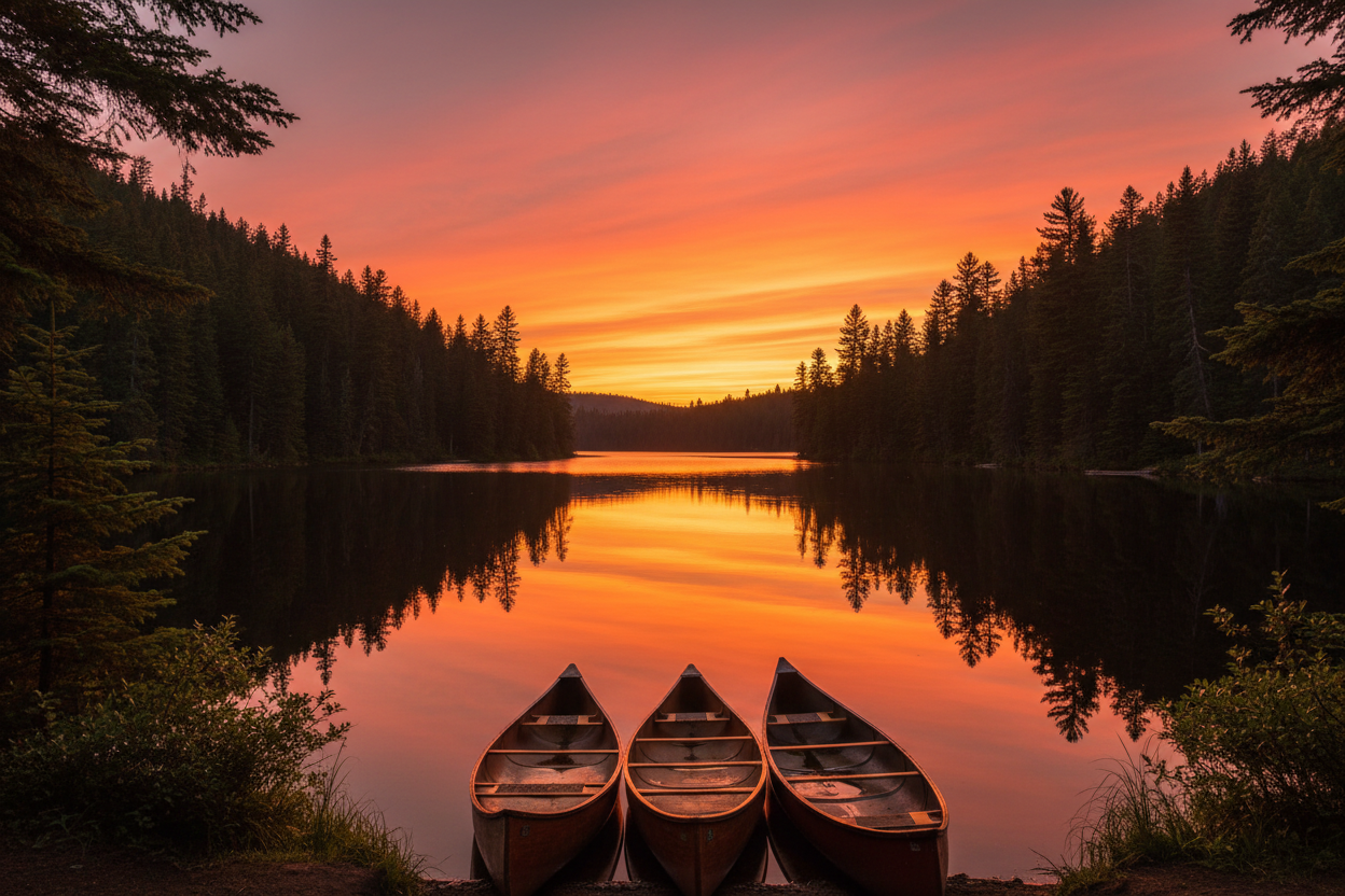 Sunset reflection on Eagle Lake