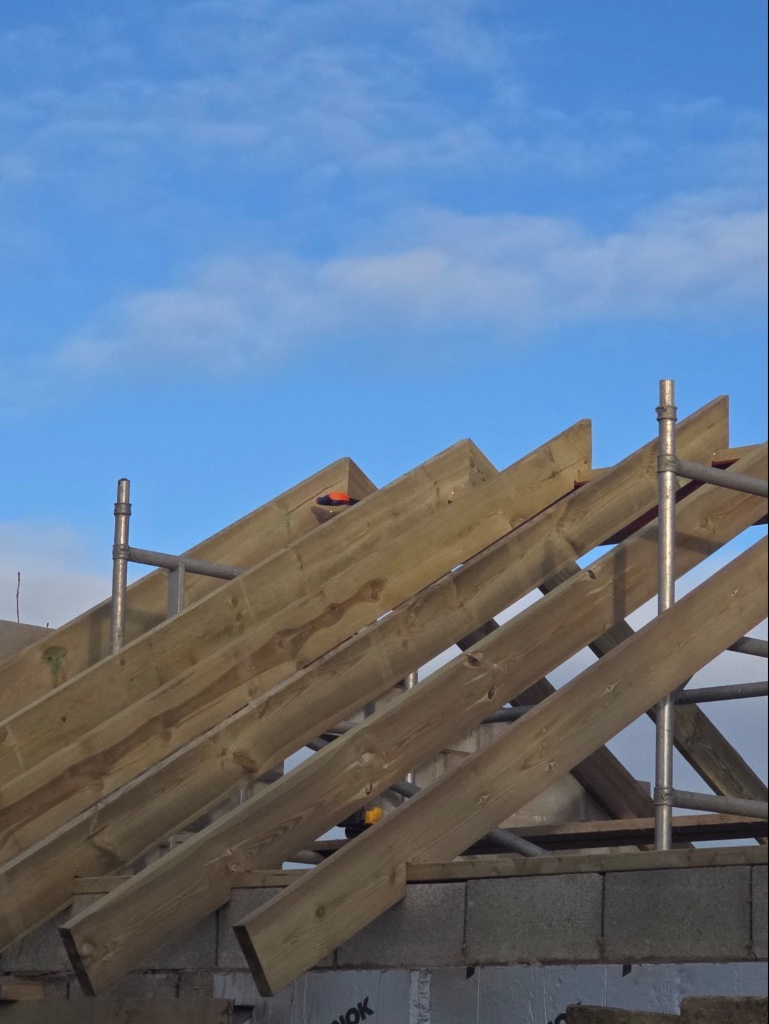 New roof structure rafters