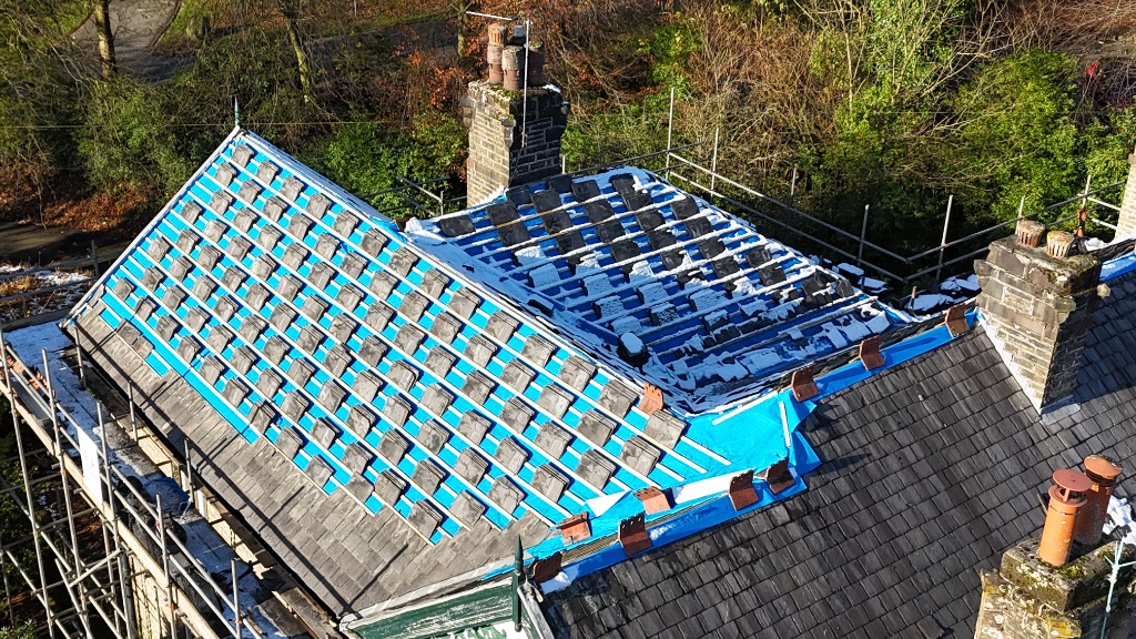 DJI 4K Drone Survey — Large Detached House Re-Roof