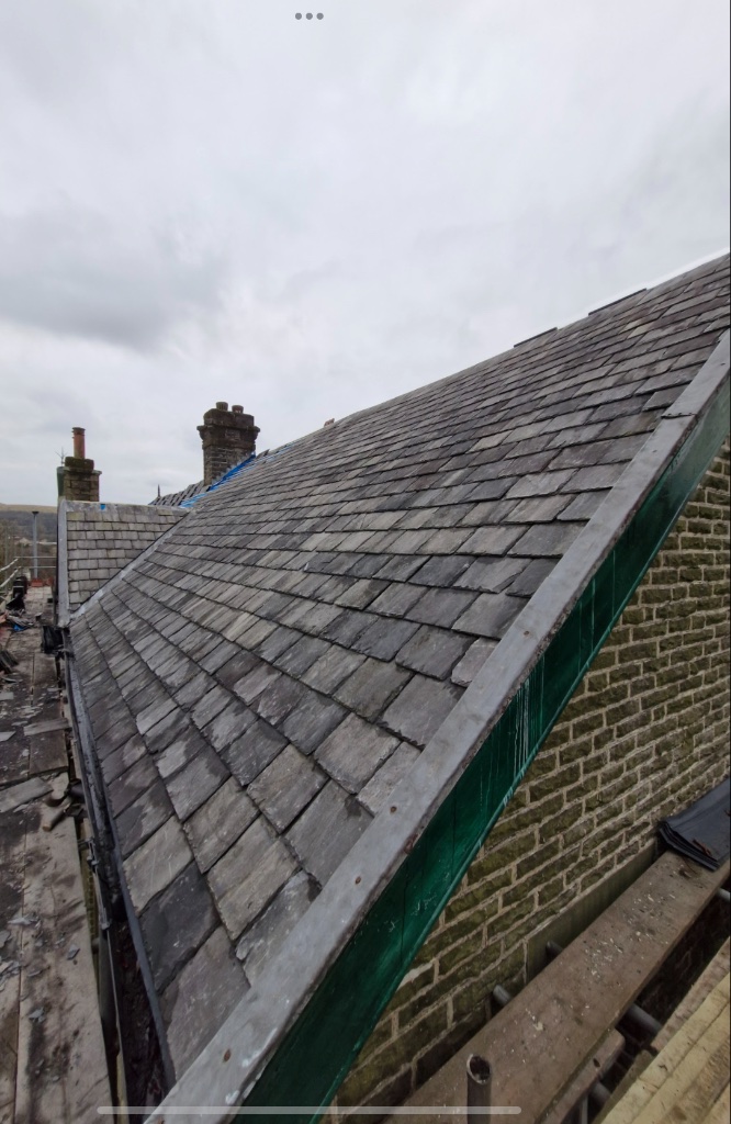 Slate Roof with Lead Flashing