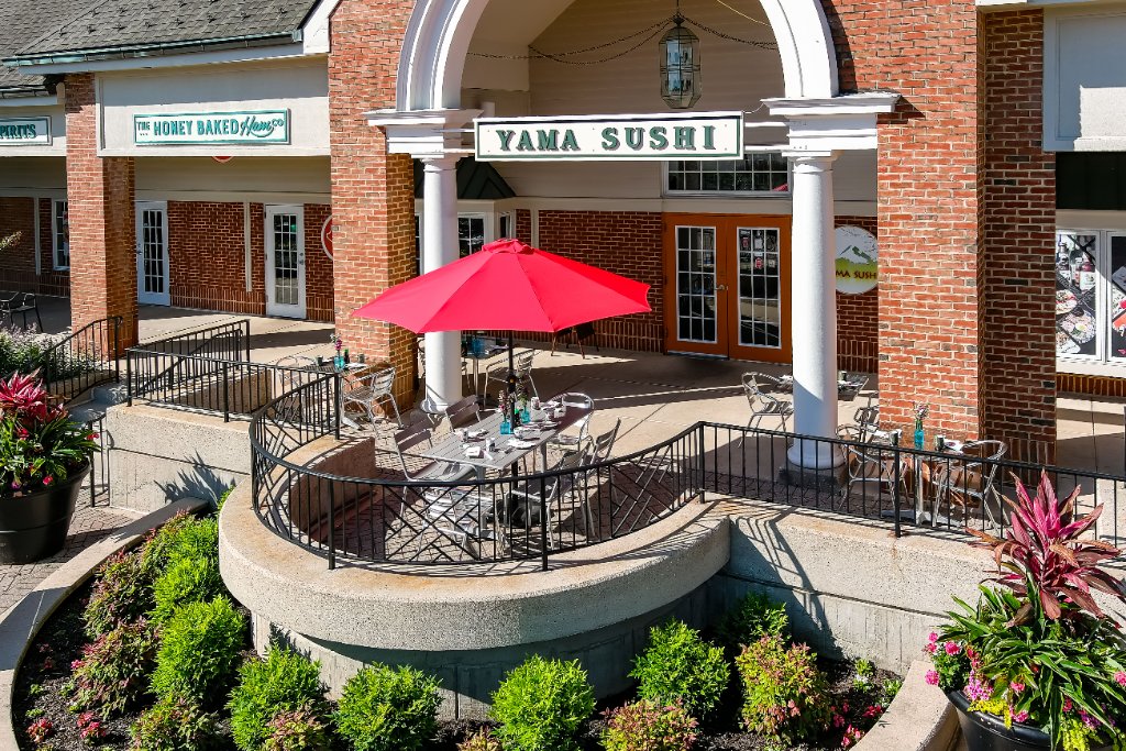 Yama Sushi front entrance with patio