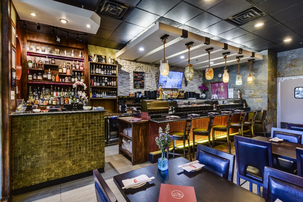 Restaurant interior bar and dining area