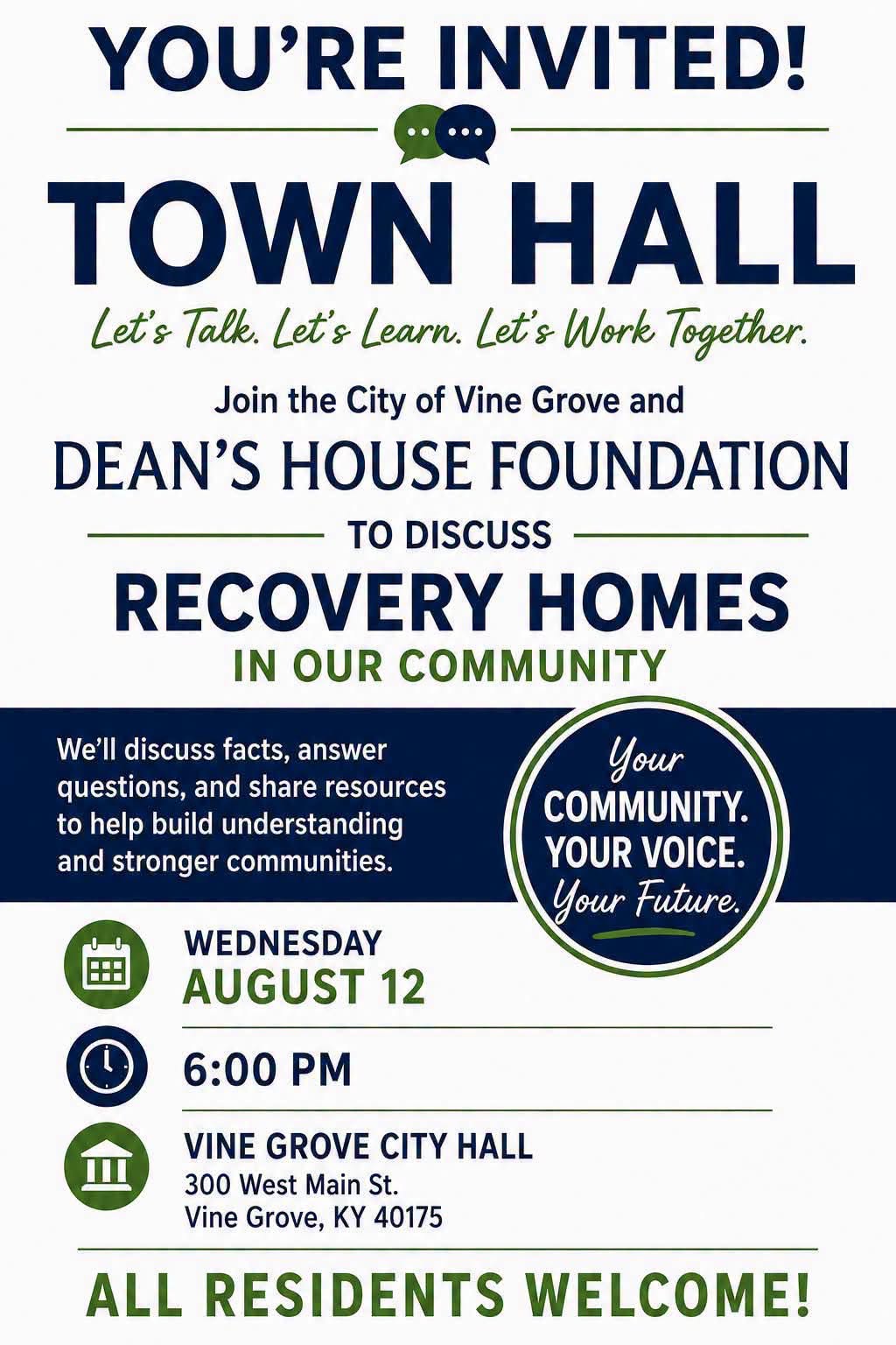 Town Hall — Recovery Homes in Our Community
