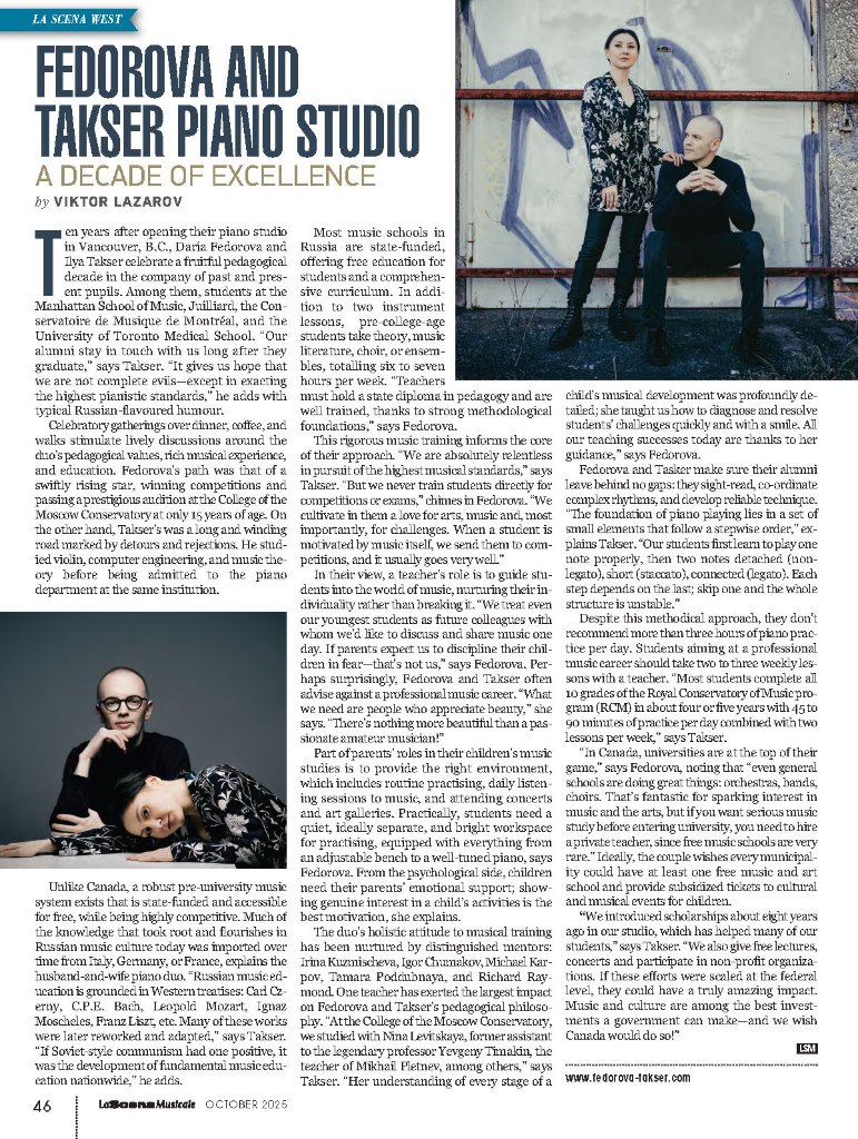 La Scena Musicale article cover