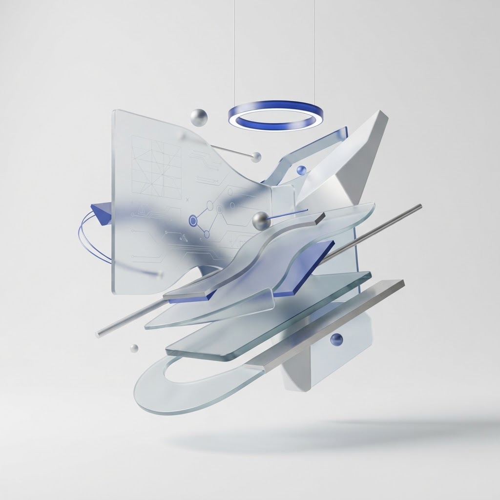 Digital product design and engineering — abstract composition