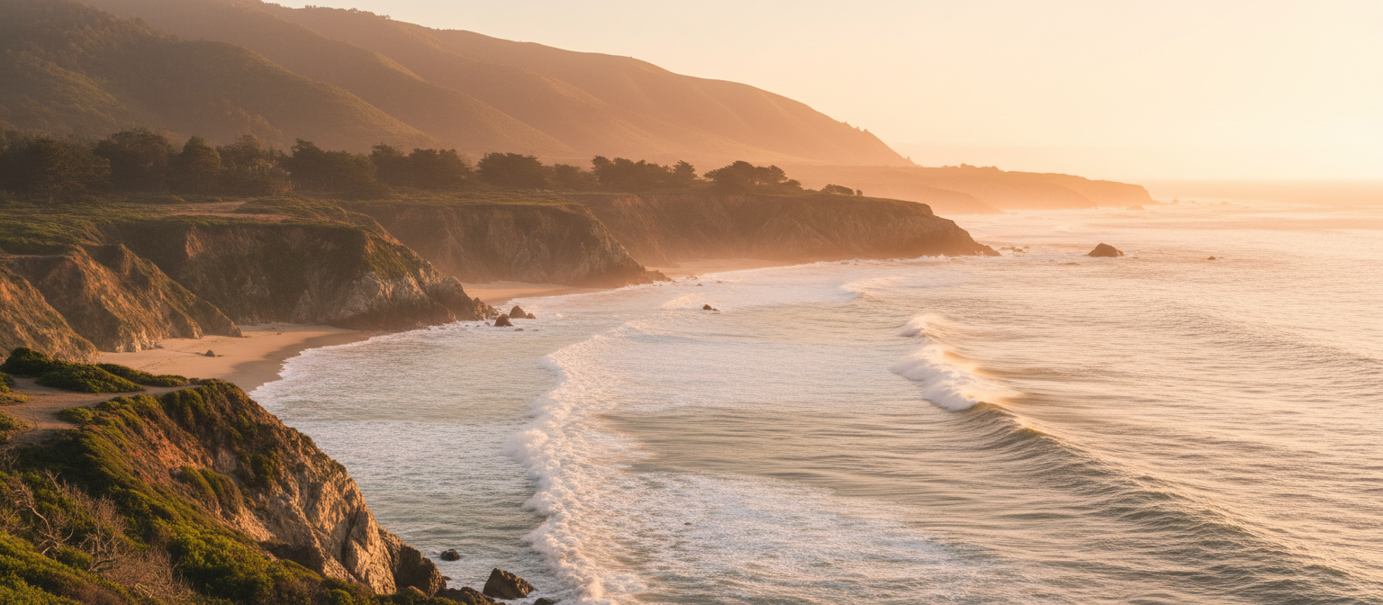 Santa Barbara coastline at golden hour