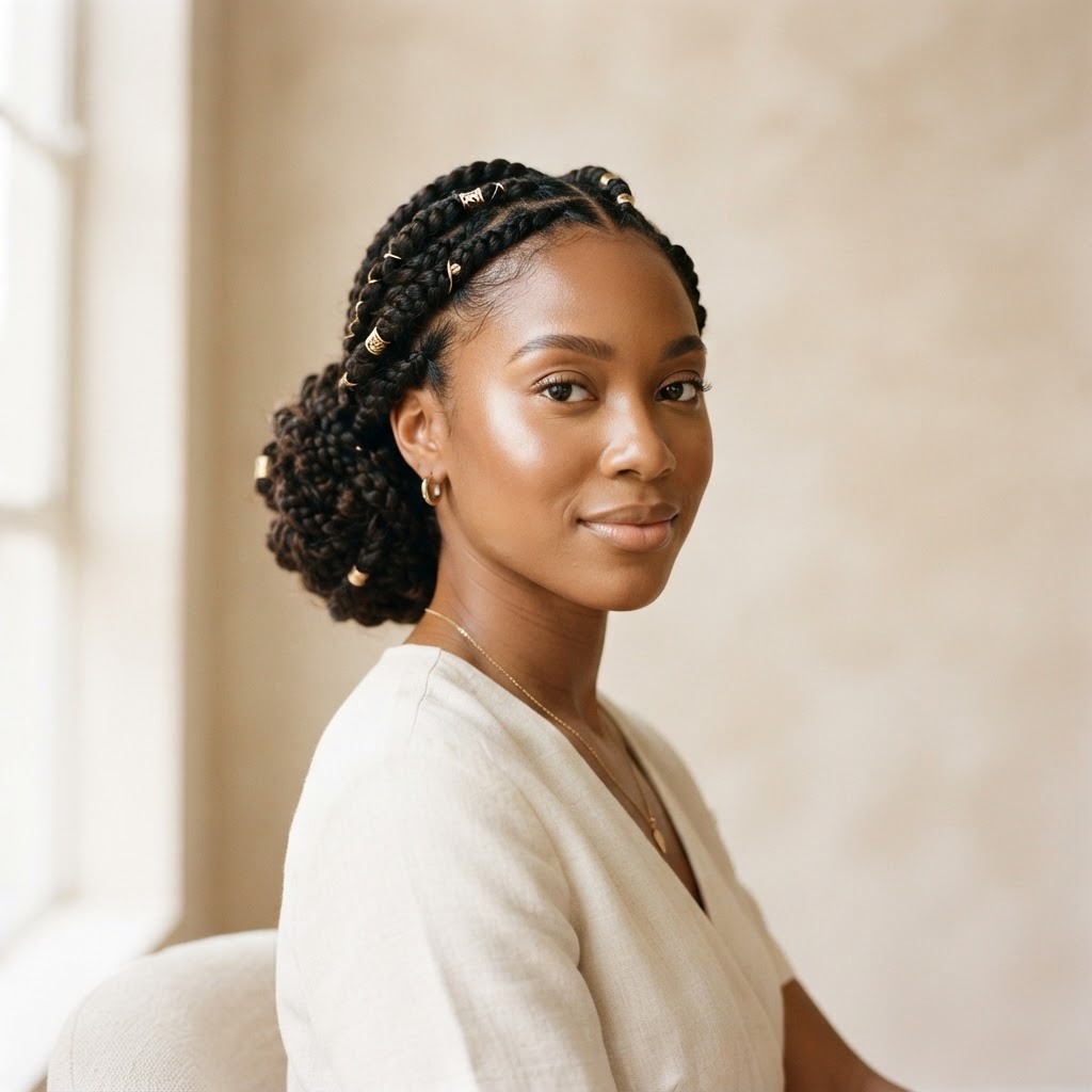 Protective Styling — Black woman, luxury hair, editorial