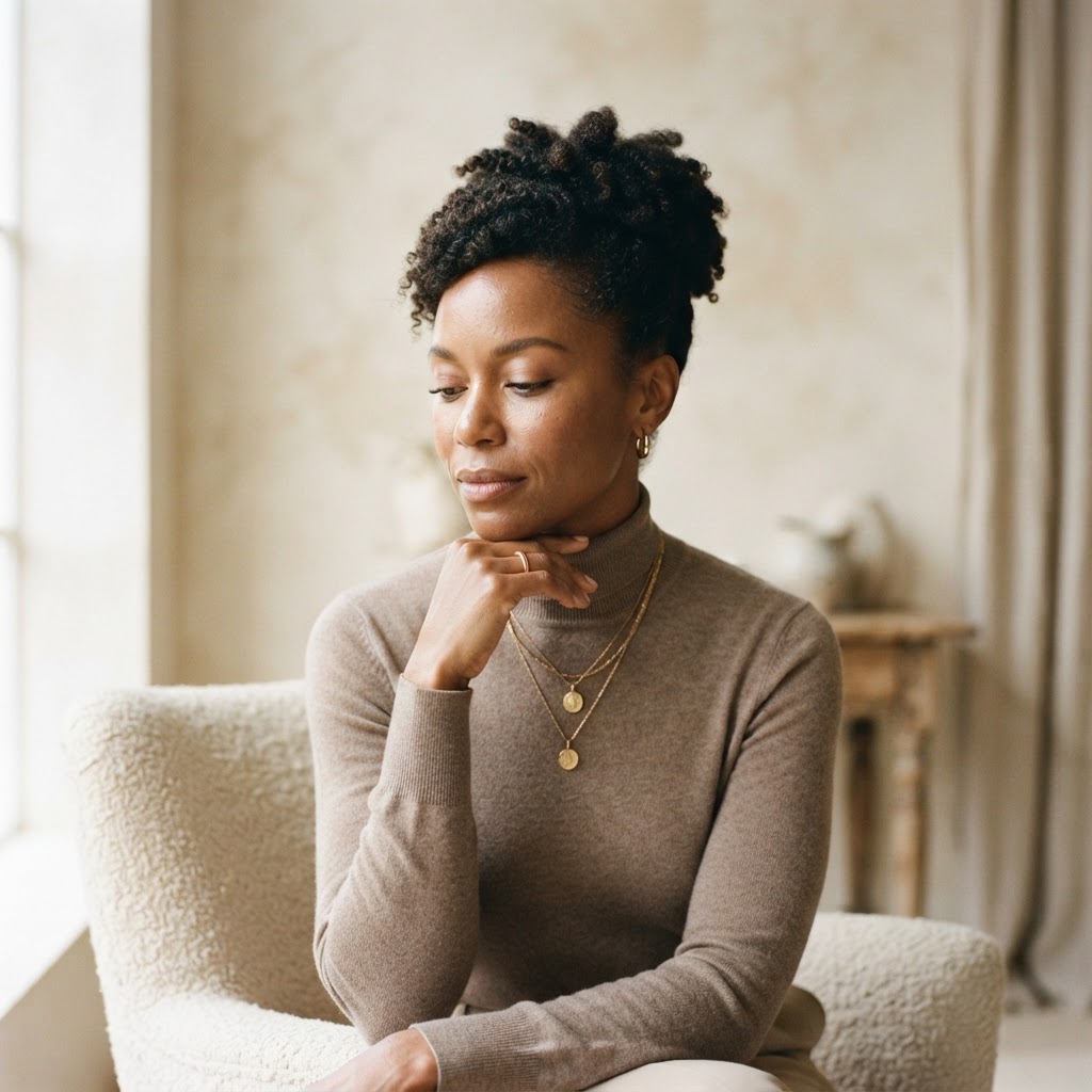 Reflecting The Crown — Black woman, luxury hair editorial