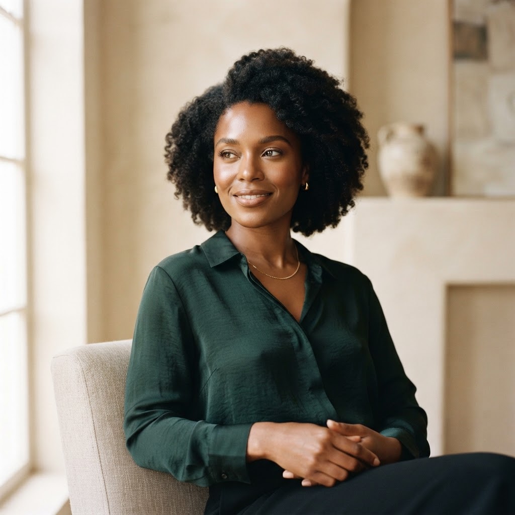 Confidence Is Built Through Consistency — Black woman, luxury hair editorial