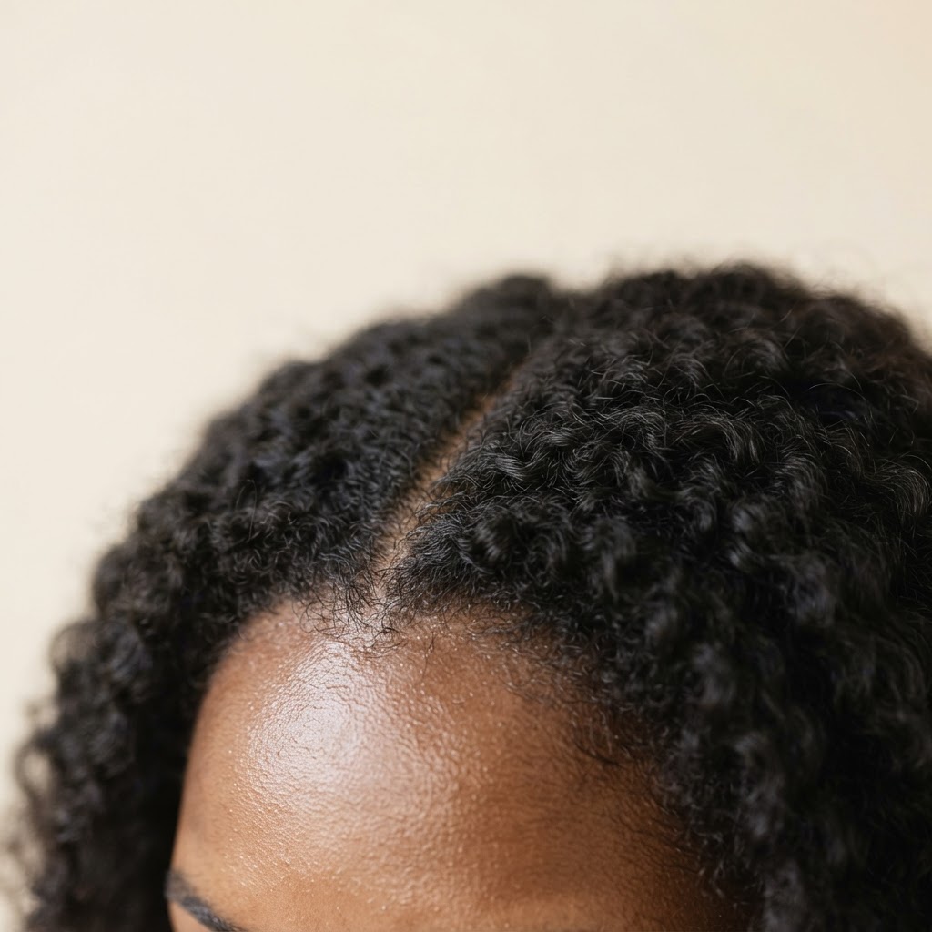 Scalp Wellness — Black woman, luxury hair, editorial