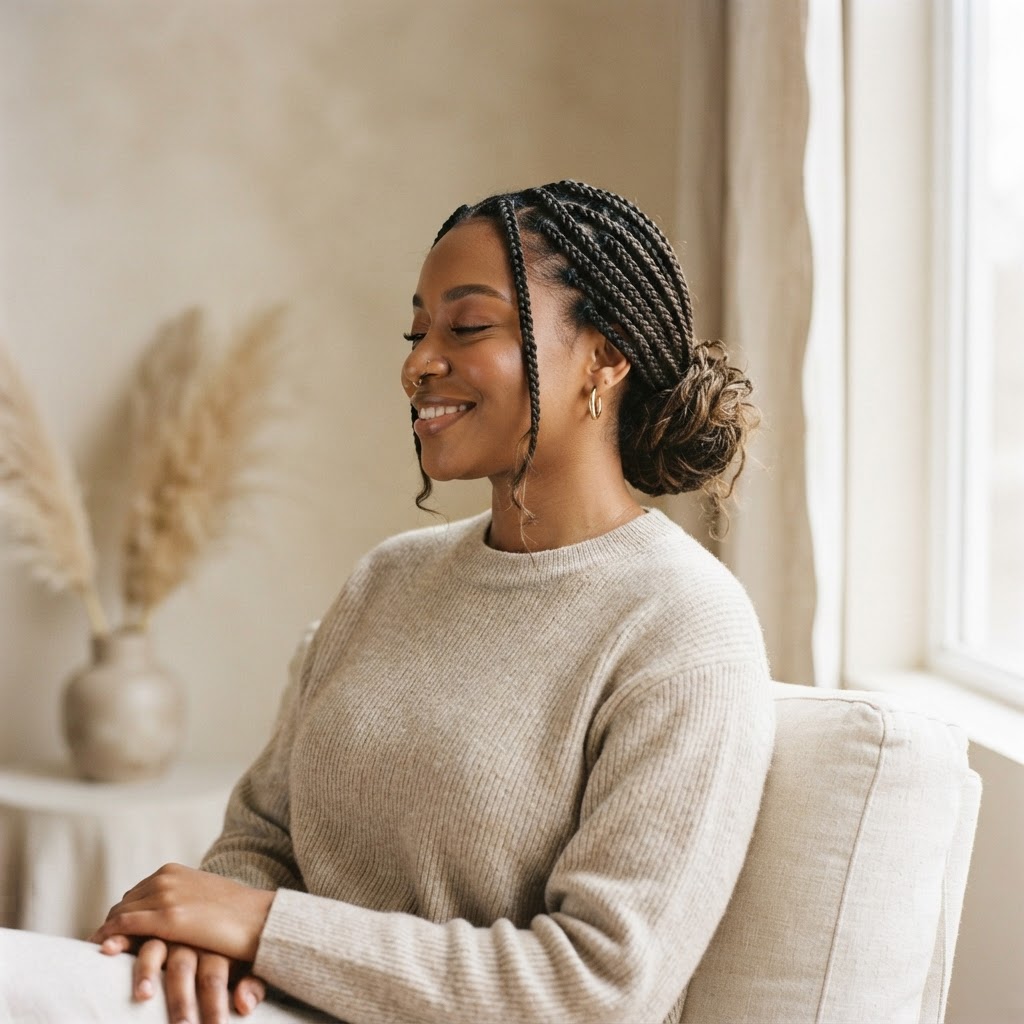 Protective Styling and Emotional Rest — Black woman, luxury hair editorial