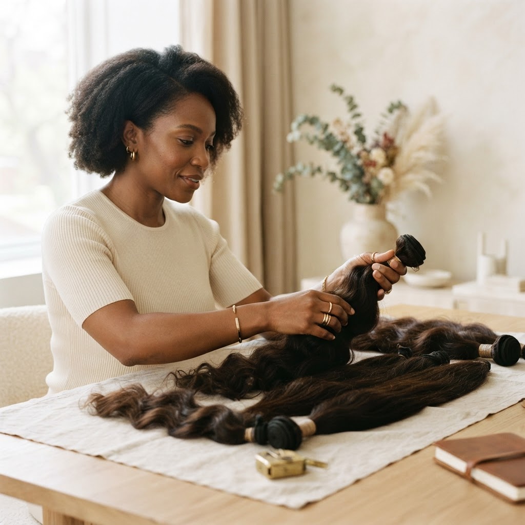 How To Build A Hair Collection Instead Of Constantly Rebuying Hair — Black woman, luxury hair, editorial quality