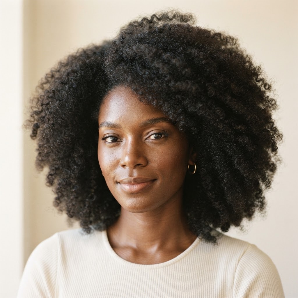 Understanding Hair Density, Volume, and Movement — Black woman, luxury hair, editorial quality