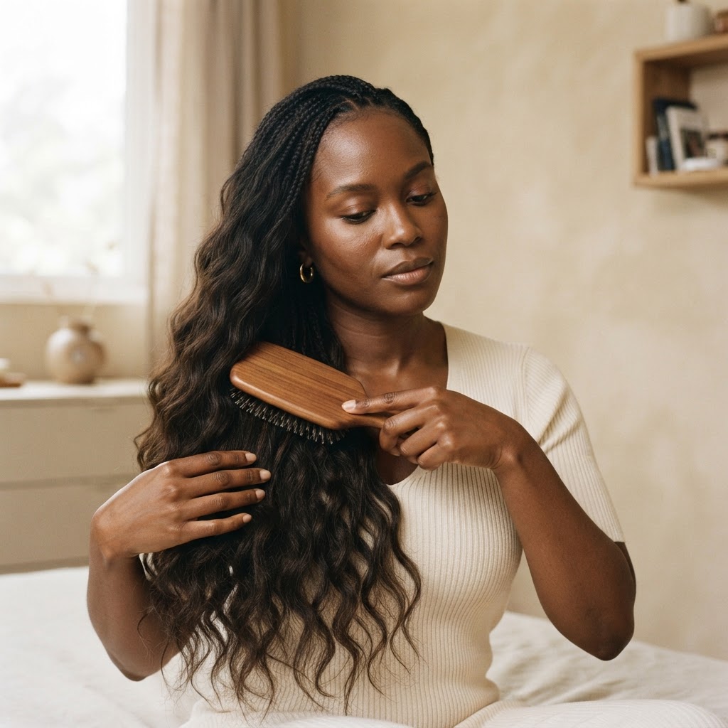 Extension Care For Long-Term Hair Health — Black woman, luxury hair editorial