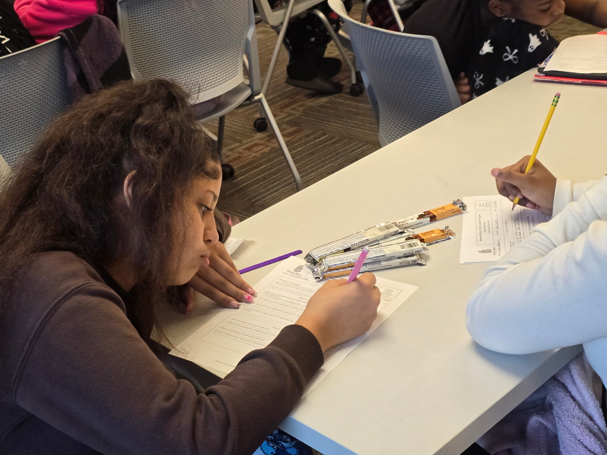 Motown Mercy volunteers working with Pontiac School District students