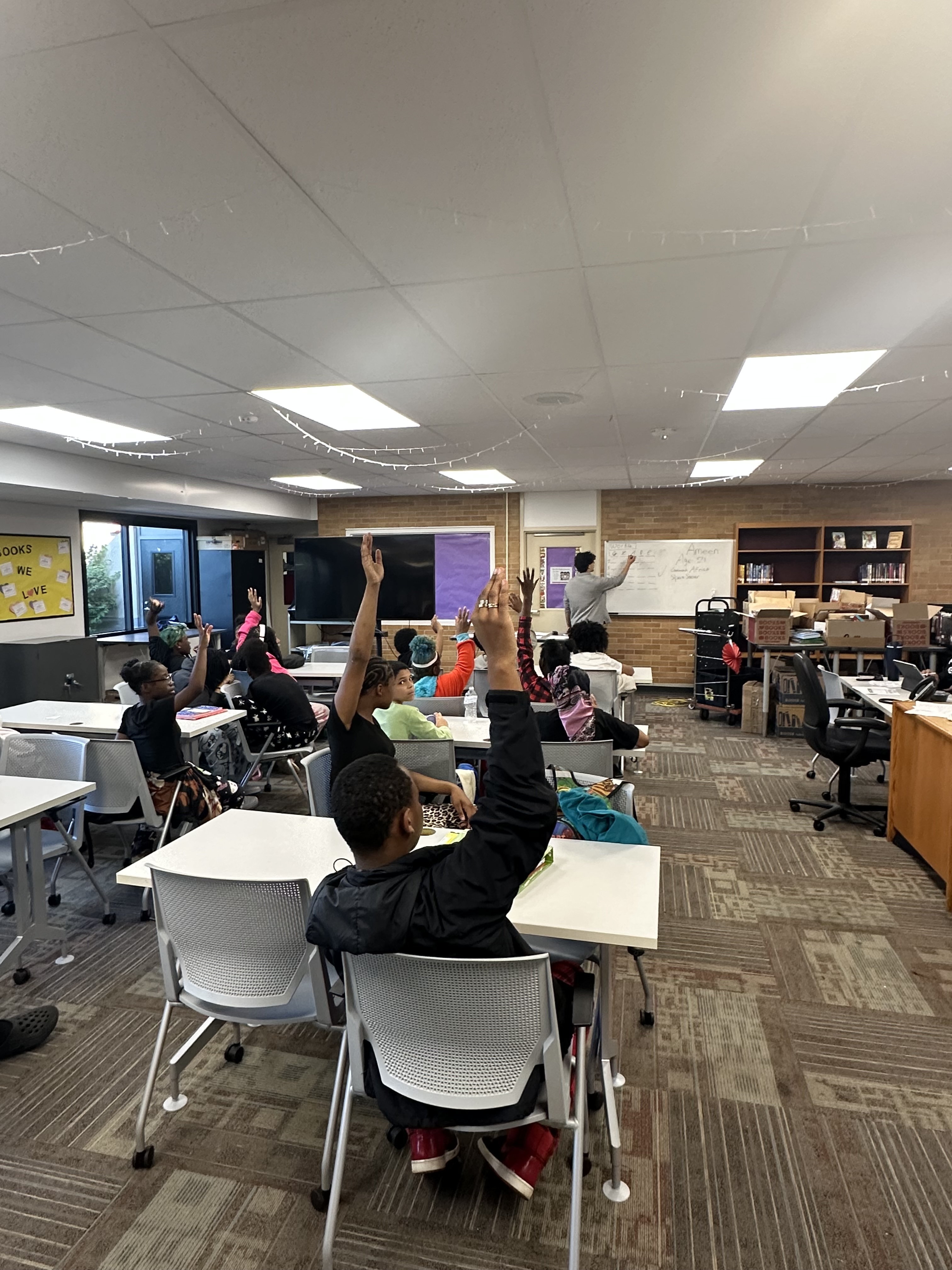 Motown Mercy volunteers working with Pontiac School District students