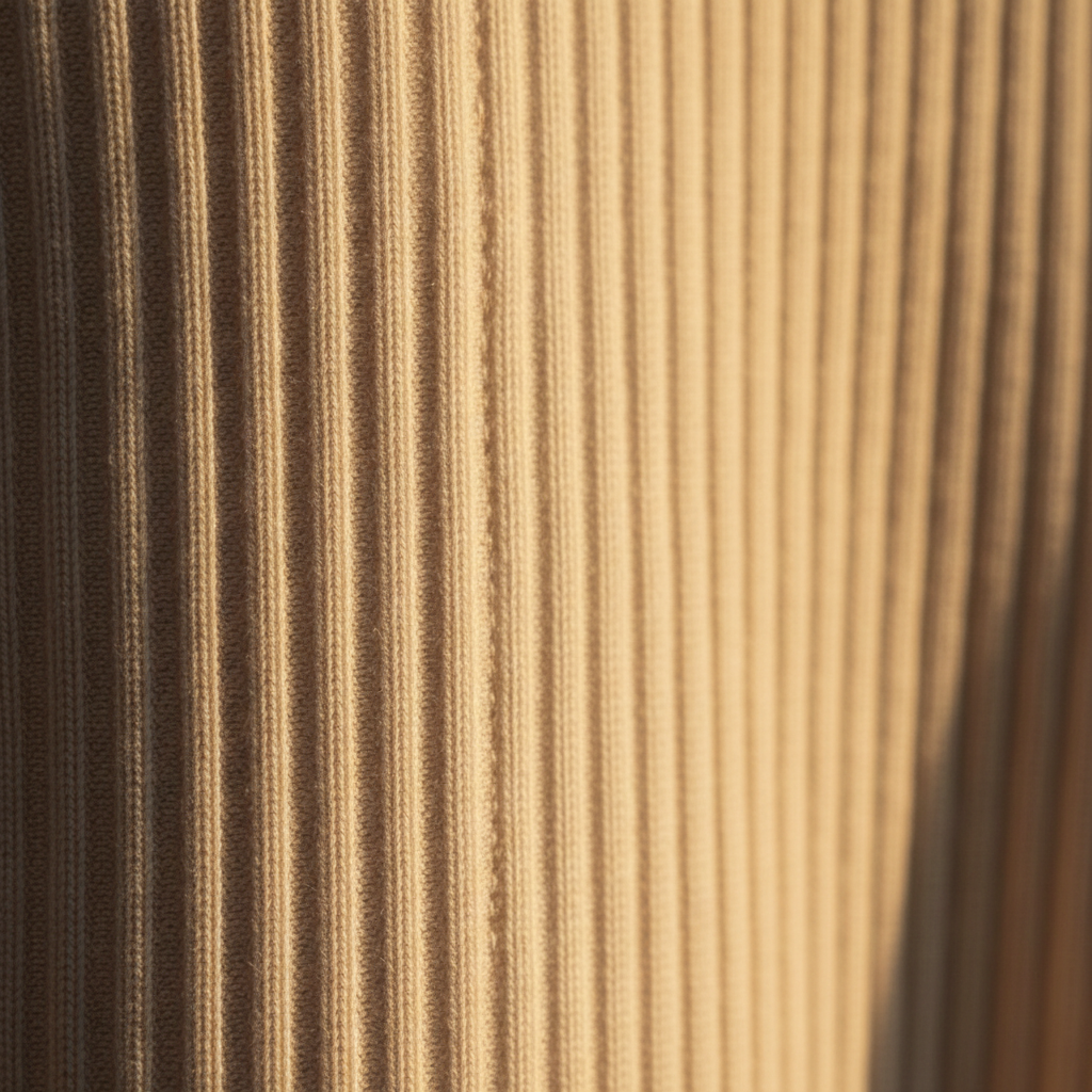 Close-up of premium ribbed cotton fabric texture
