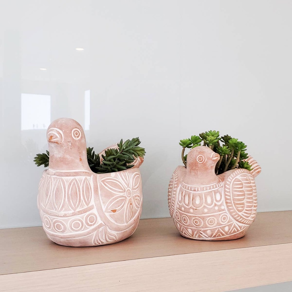 Sculpted Bird Planter Pair (Succulents)
