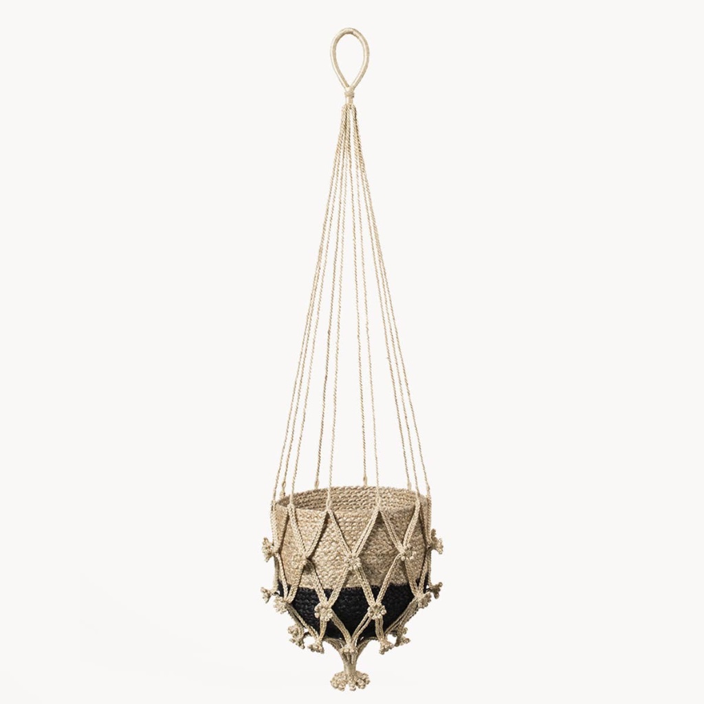 Two-Tone Seagrass Hanging Basket
