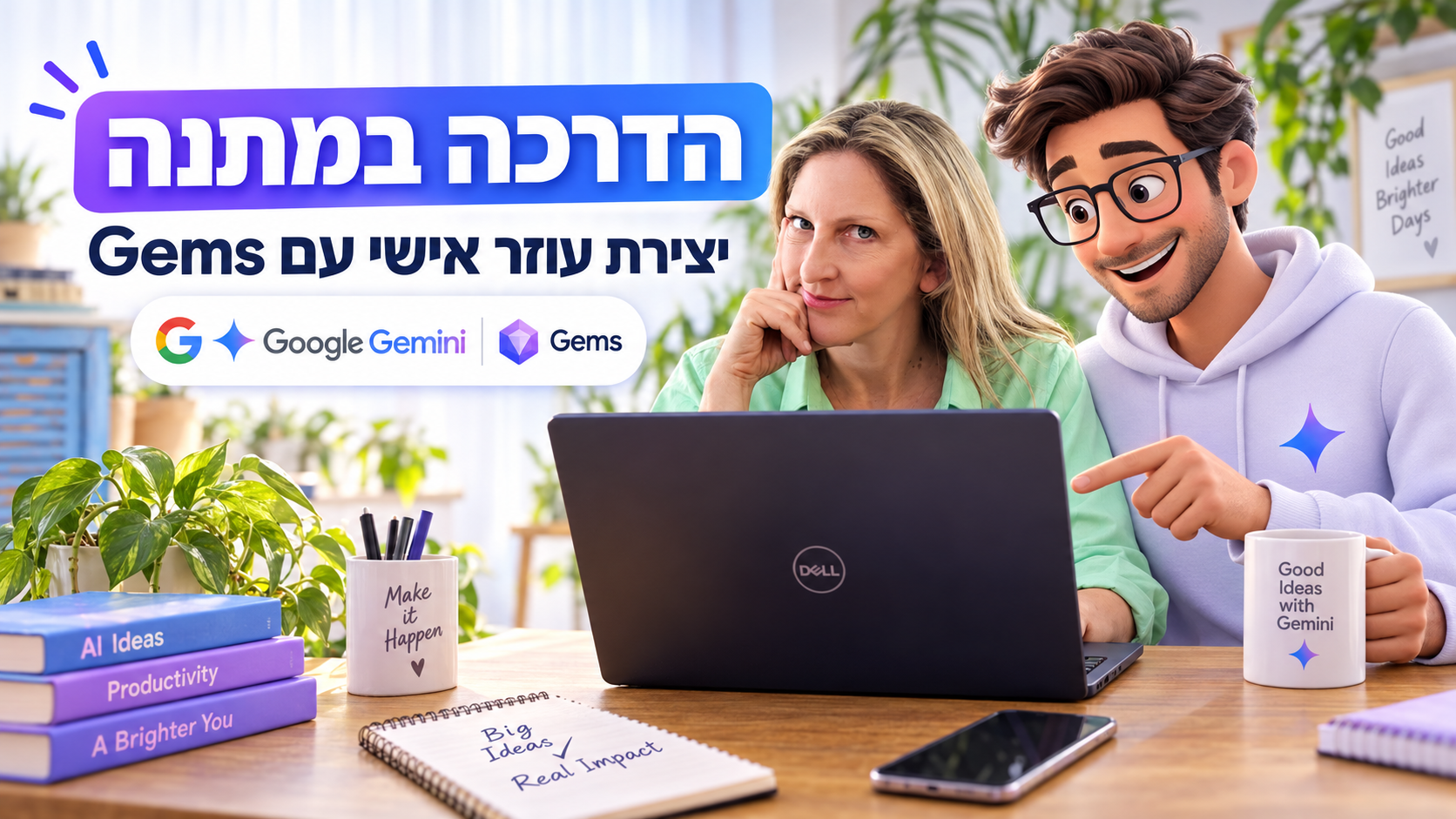 הדרכה במתנה - יצירת עוזר אישי עם Gems של Google Gemini