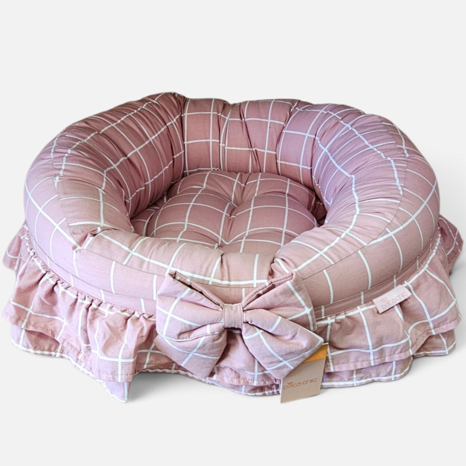 Cama Fancy Pata Chic Grid Rosa