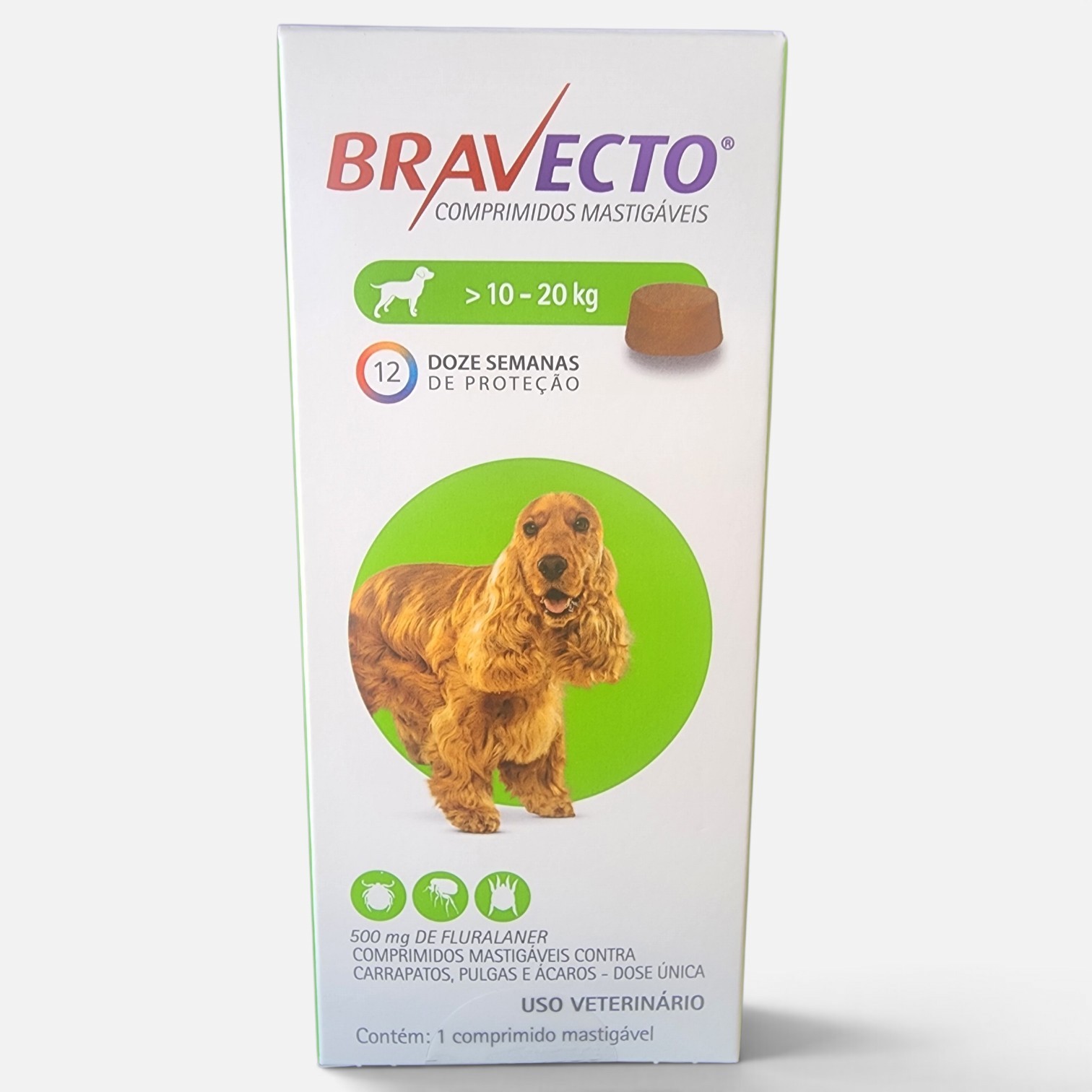 Bravecto Comprimido Mastigável 10-20 kg (500 mg)