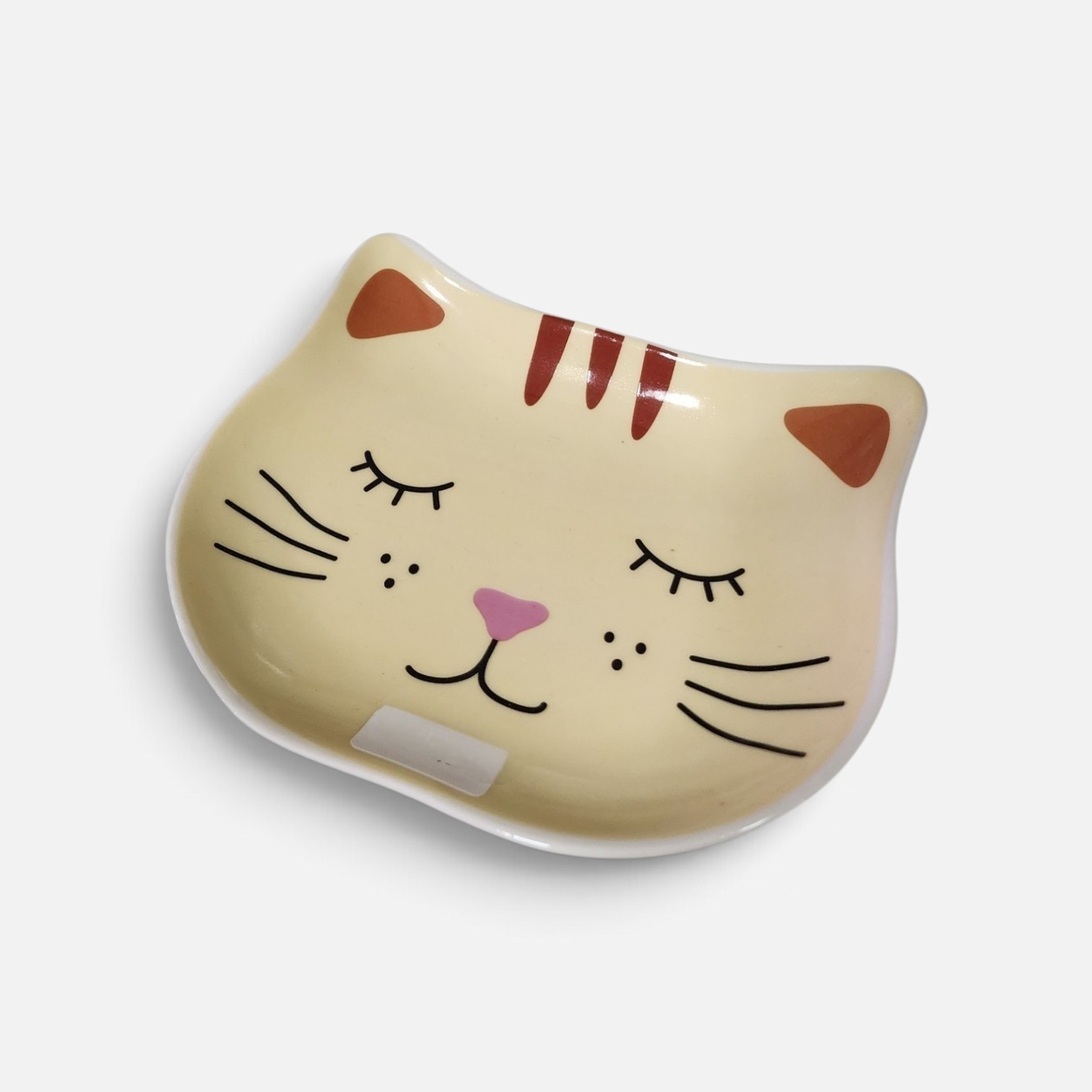 Comedouro Cerâmica Gatinho Bege