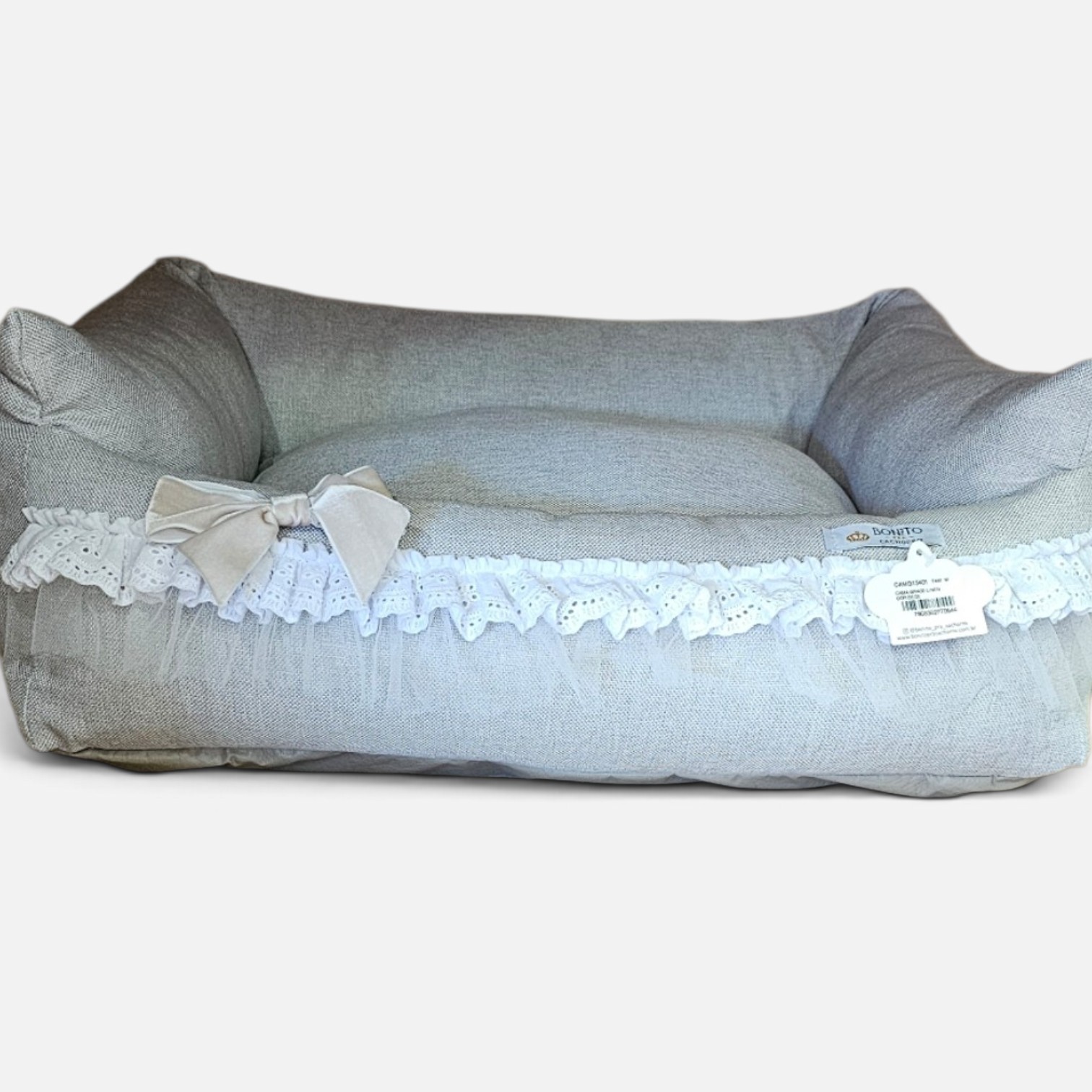 Cama Grace Linen Cinza