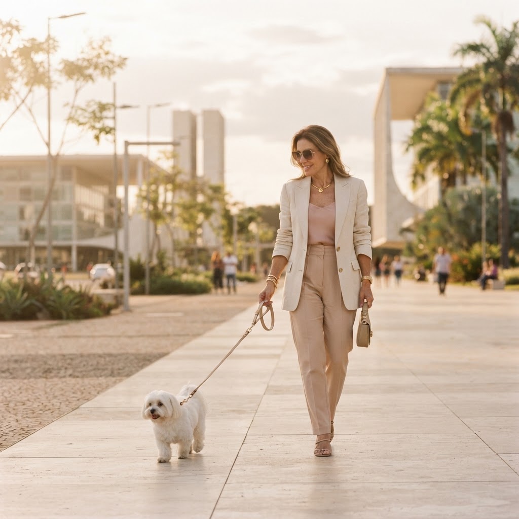 Tutora passeando com seu pet em Brasília