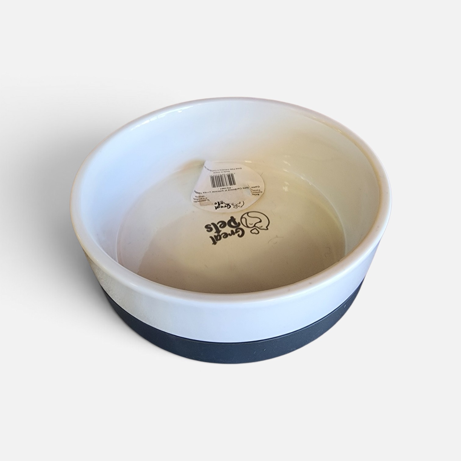 Comedouro Cerâmica/Silicone Cinza 1000ml