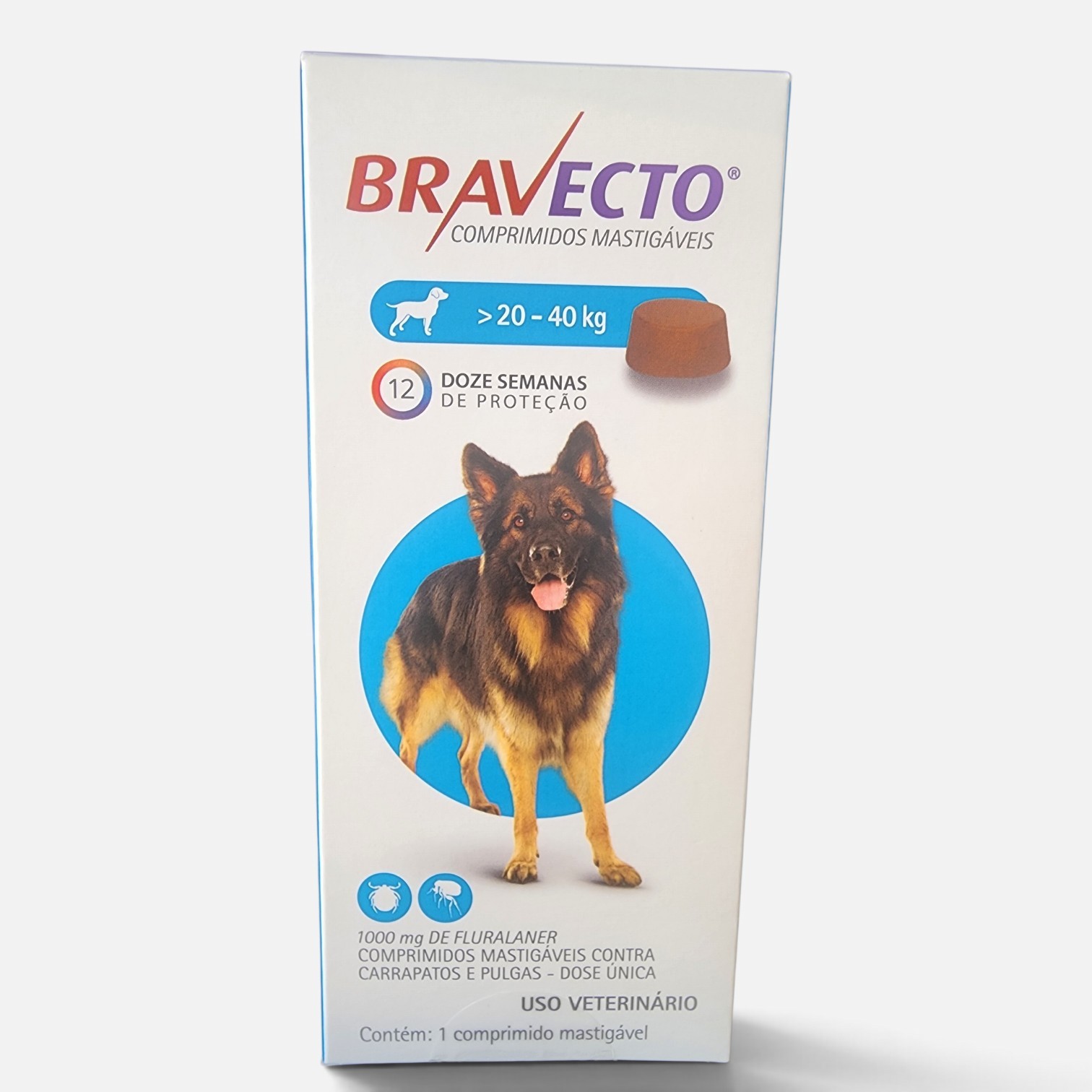 Bravecto Comprimido Mastigável 20-40 kg (1000 mg)