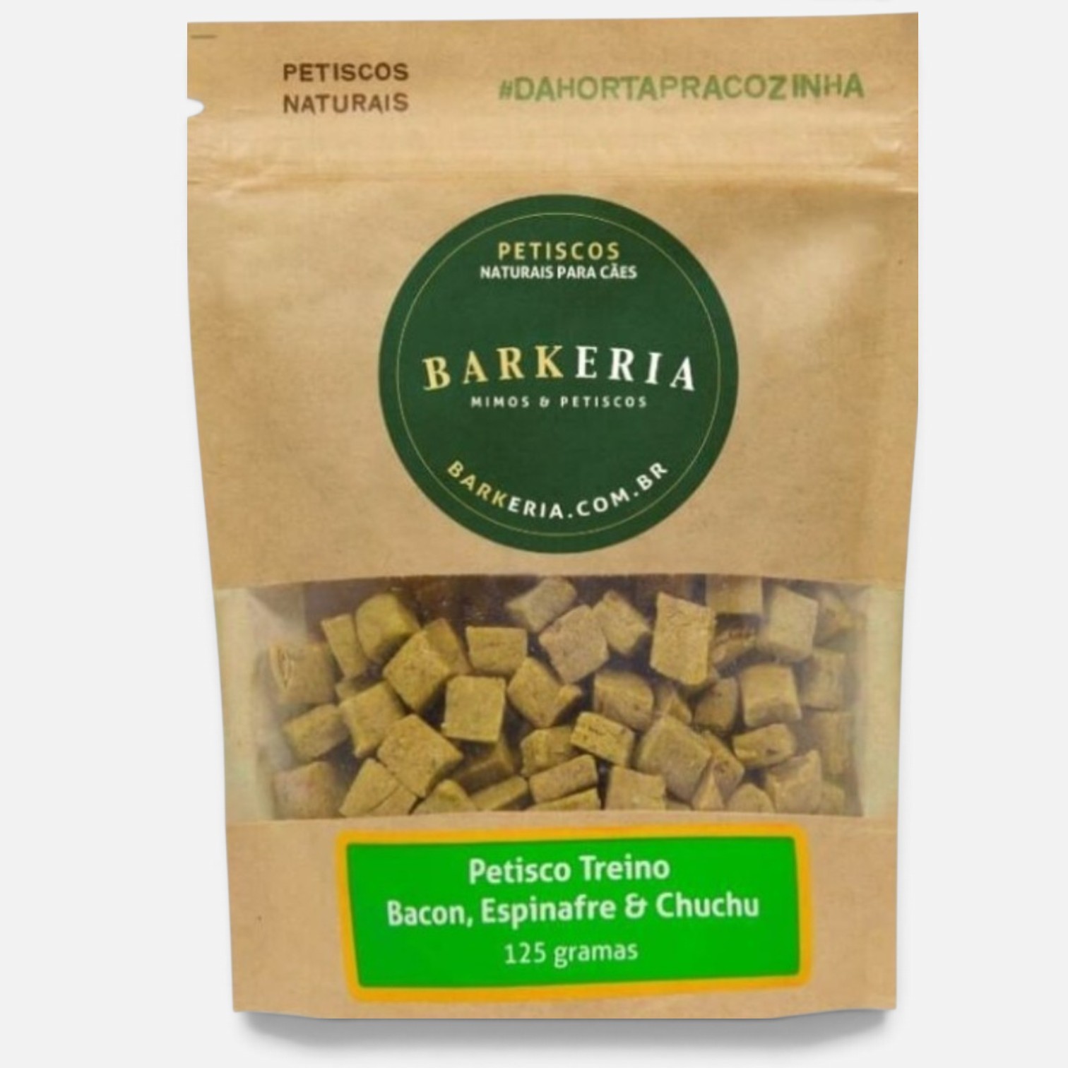 Petisco Treino Bacon, Espinafre e Chuchu 125g - Barkeria
