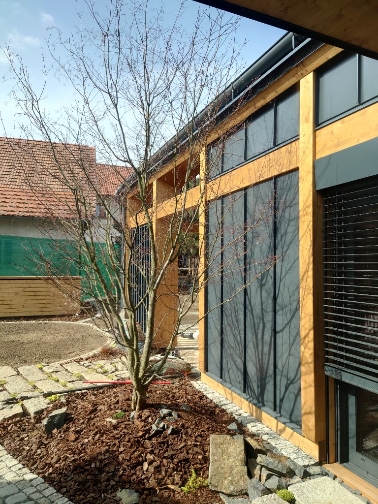 Barn Villa Votice — Courtyard Glass Doors