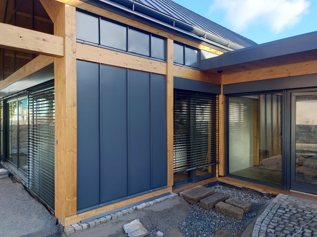 Barn Villa Votice — Garage Entrance & Facade
