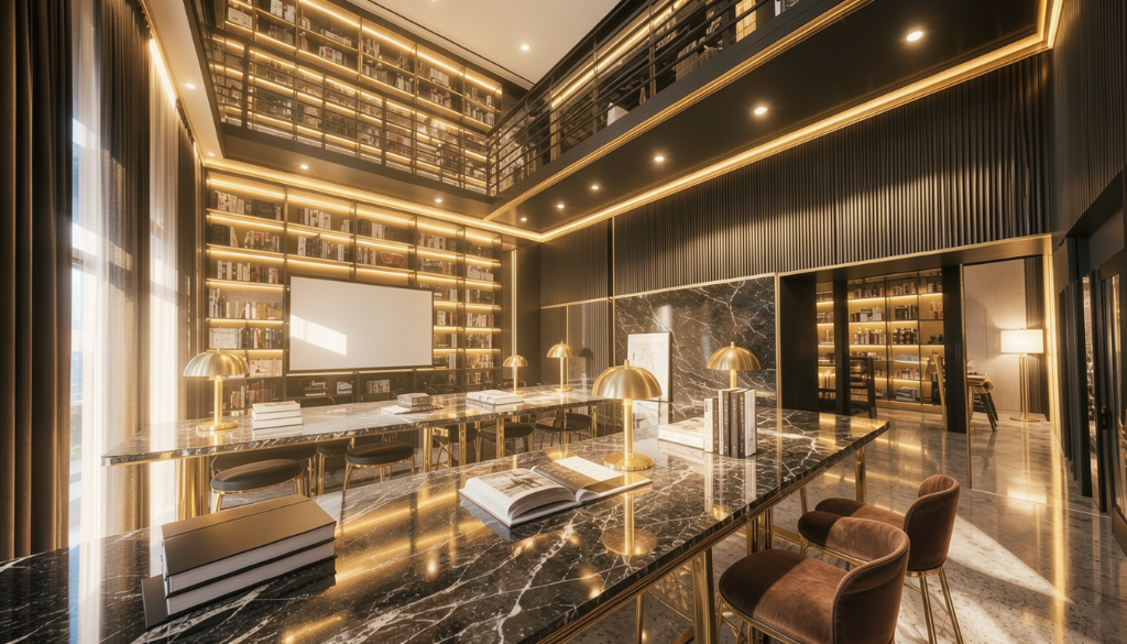 Café Library Žebrák — Glamour: Black Marble Study