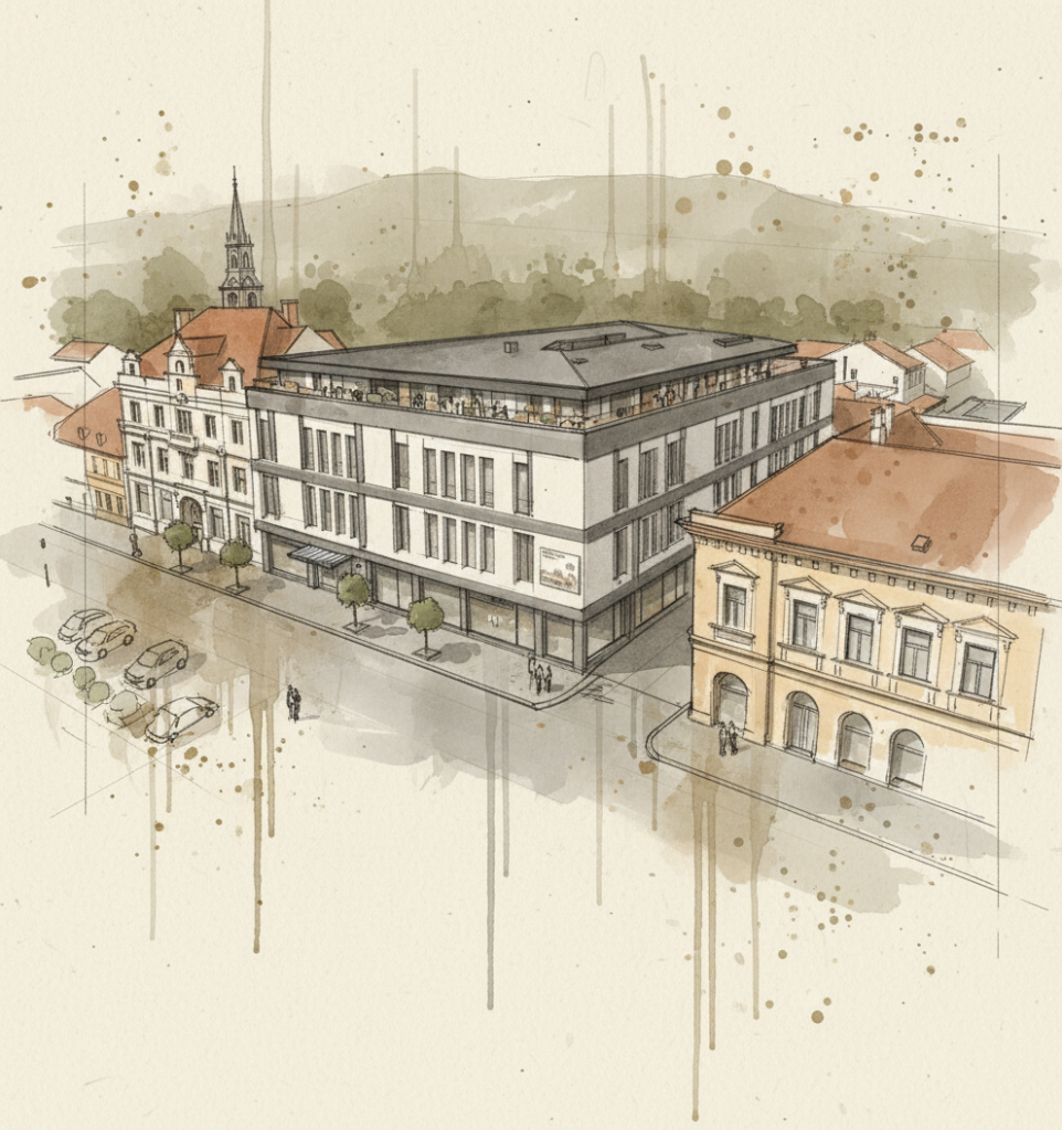 Votice Residential & Commercial Complex — Watercolour Sketch Day